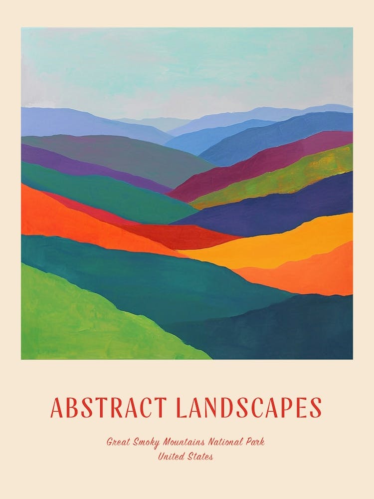 Colourful Abstract Great Smoky Mountains National Park Usa 1 Poster