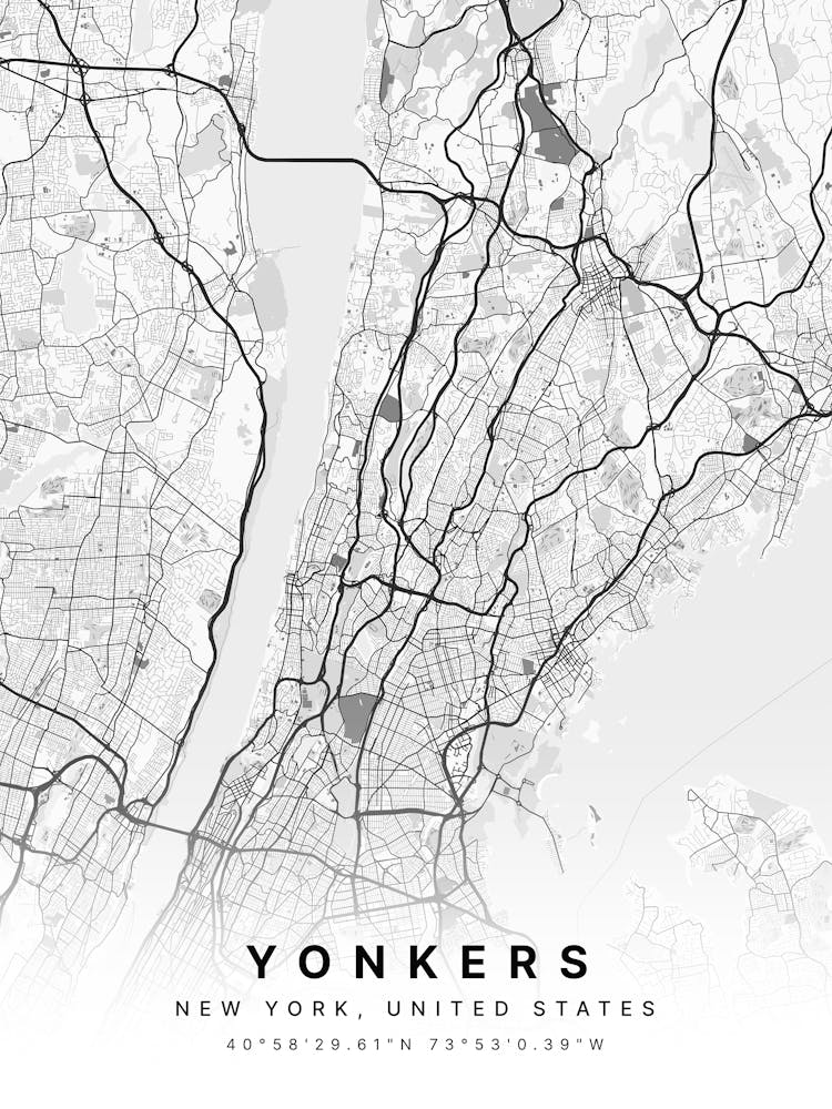 Yonkers New York Usa Weiße Karte