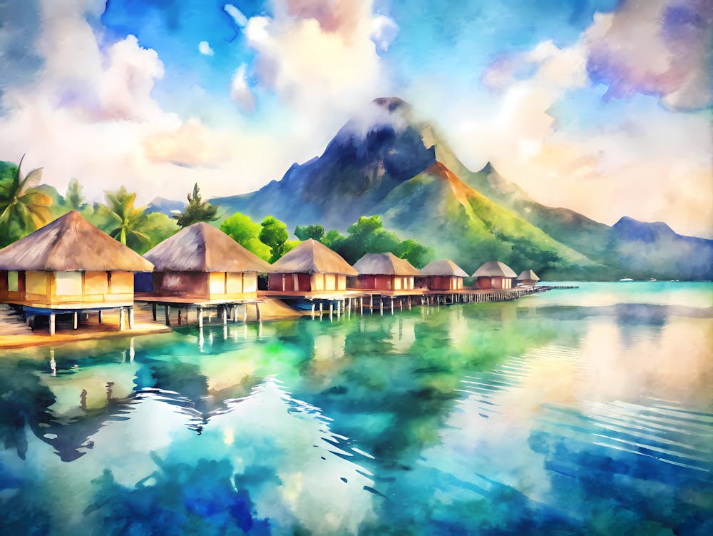 Tahiti French Polynesia A Vintage Scene