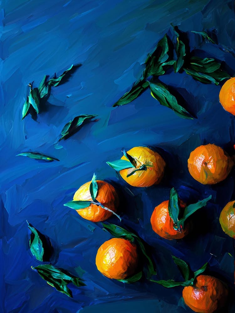 Oranges On Blue