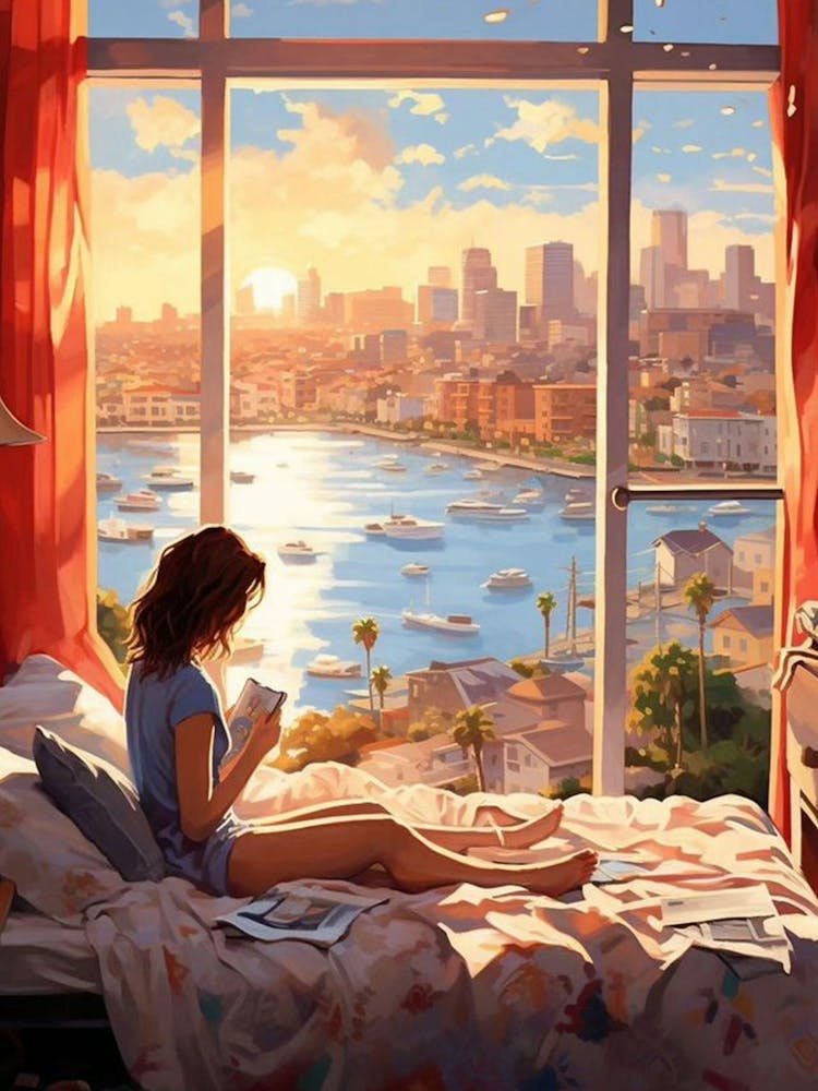 Girl Reading In Bed aesthetic