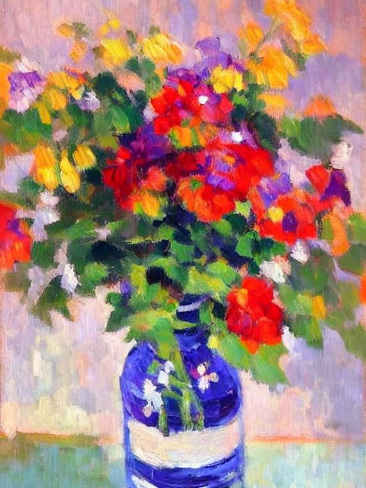 Delphinium  Matisse Style Flower