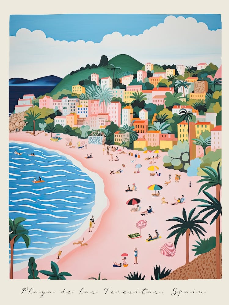 Poster Of Playa De Las Teresitas, Tenerife, Spain, Matisse And Rousseau Style 4
