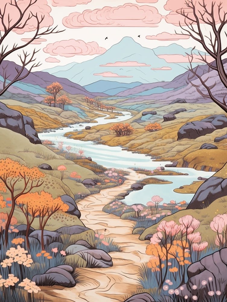 Laugavegur Iceland 3 Hike Illustration