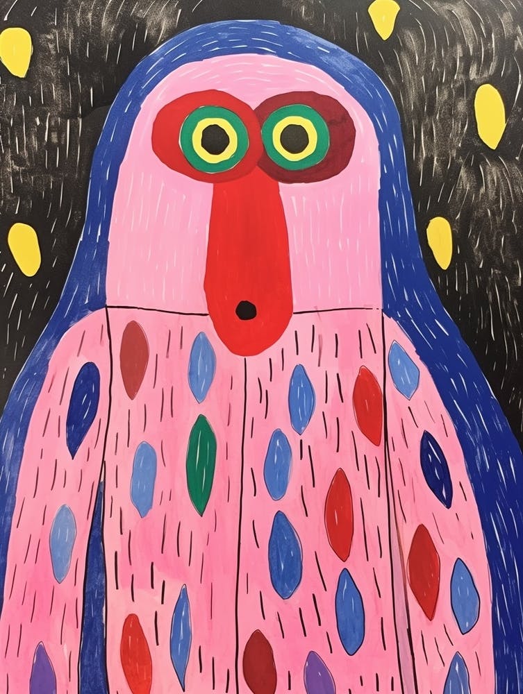 Pink Polka Dot Mandrill