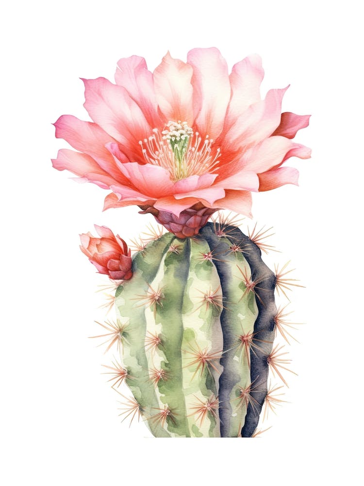 Echinocereus Cactus Watercolour Drawing 3