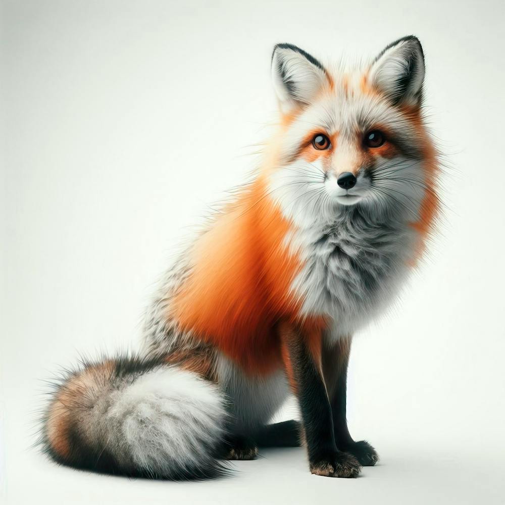 Fox White Background,Wild Animal 1