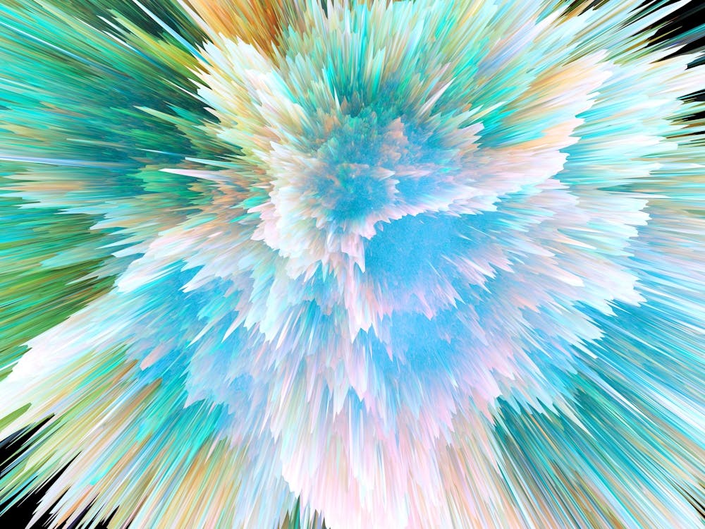 Abstract Explosion - space neon poster, synthwave poster