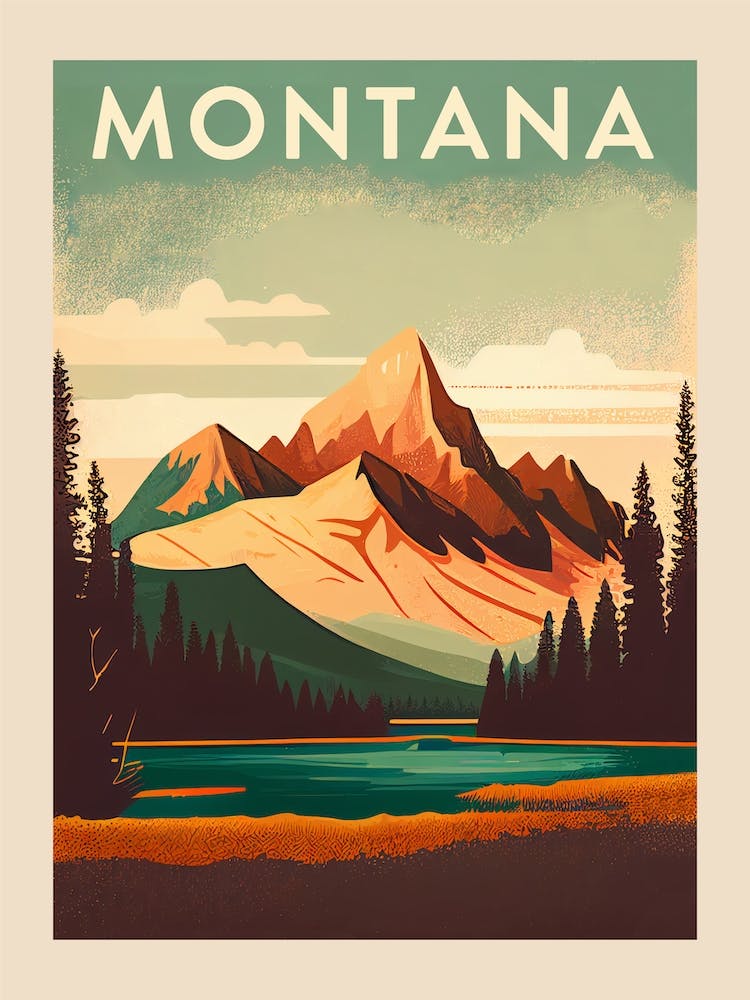 Montana Vintage Travel Poster