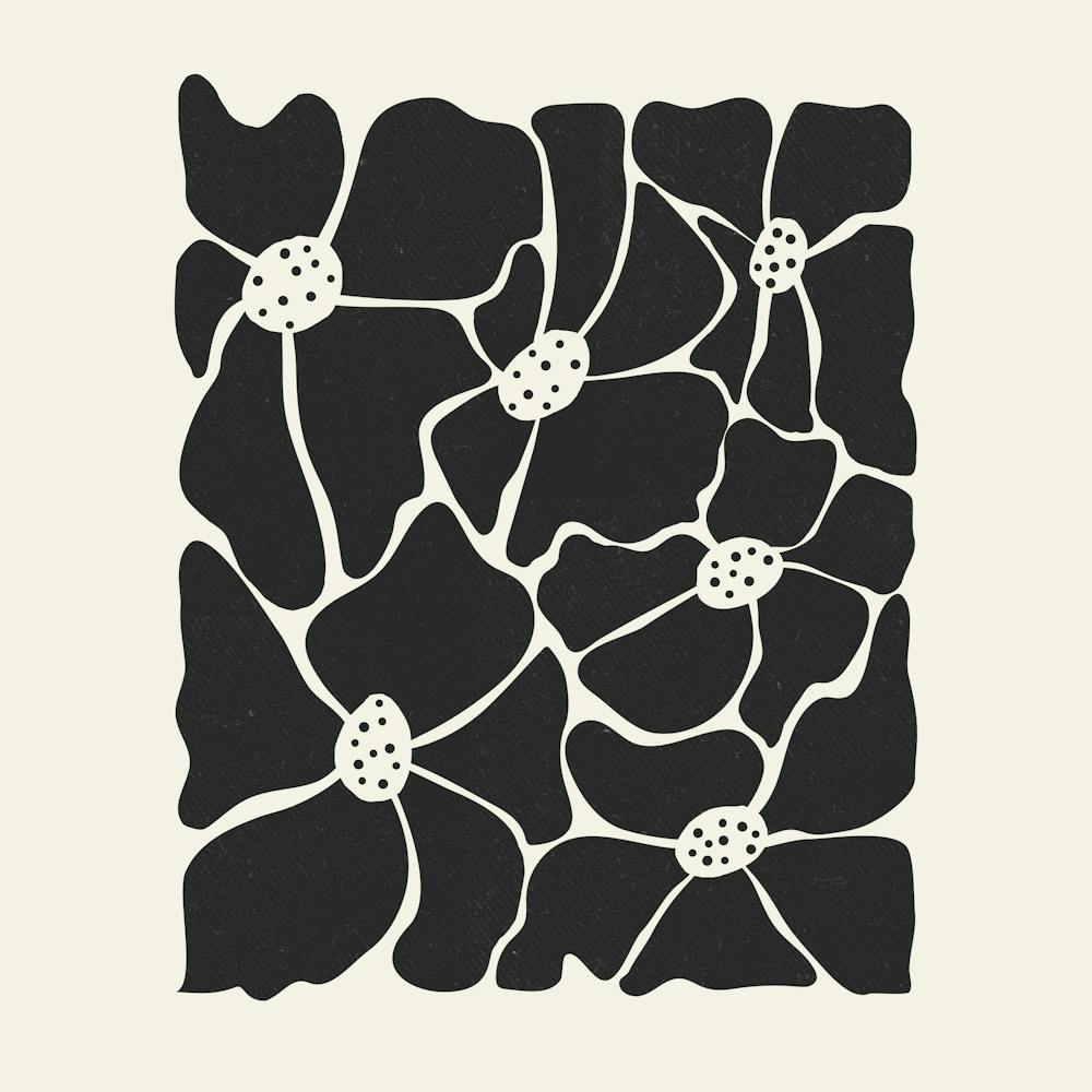 Schwarz-Weiß-Blumenmuster