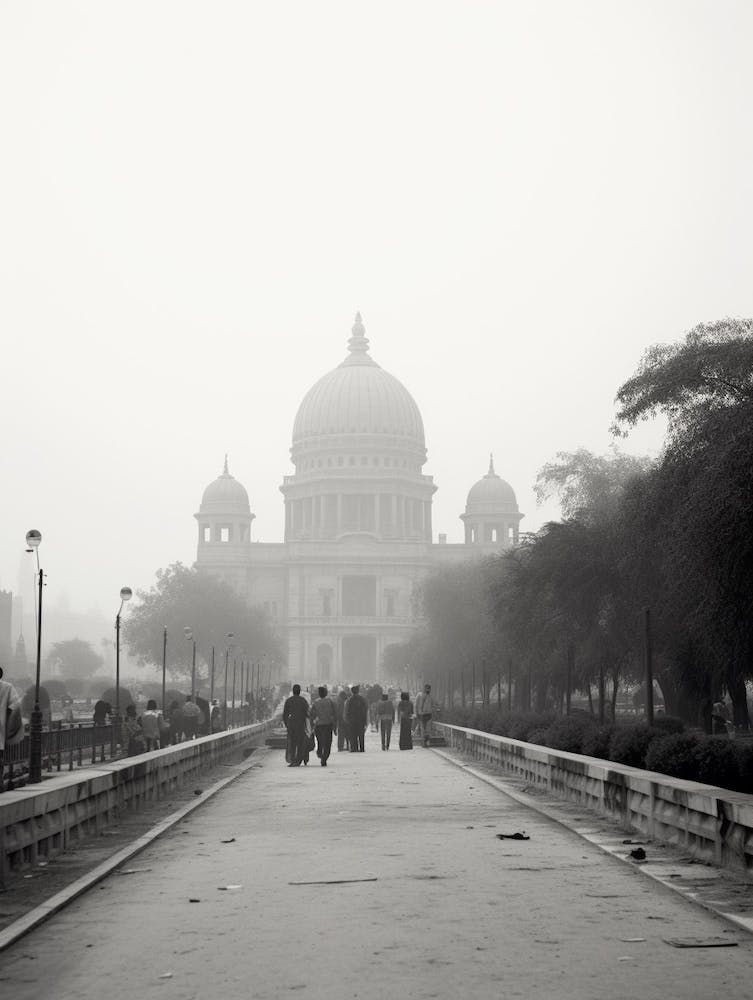 Delhi, India, Black And White Old Photo 4