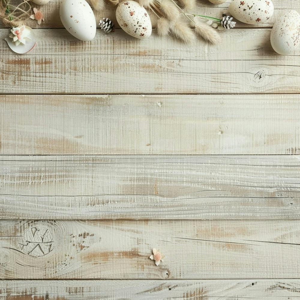 Easter Eggs On A Wooden Background
