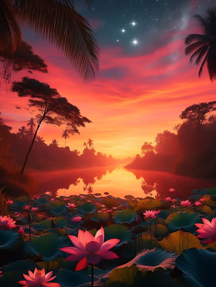 Beautiful Lotus Lake Landscape 9