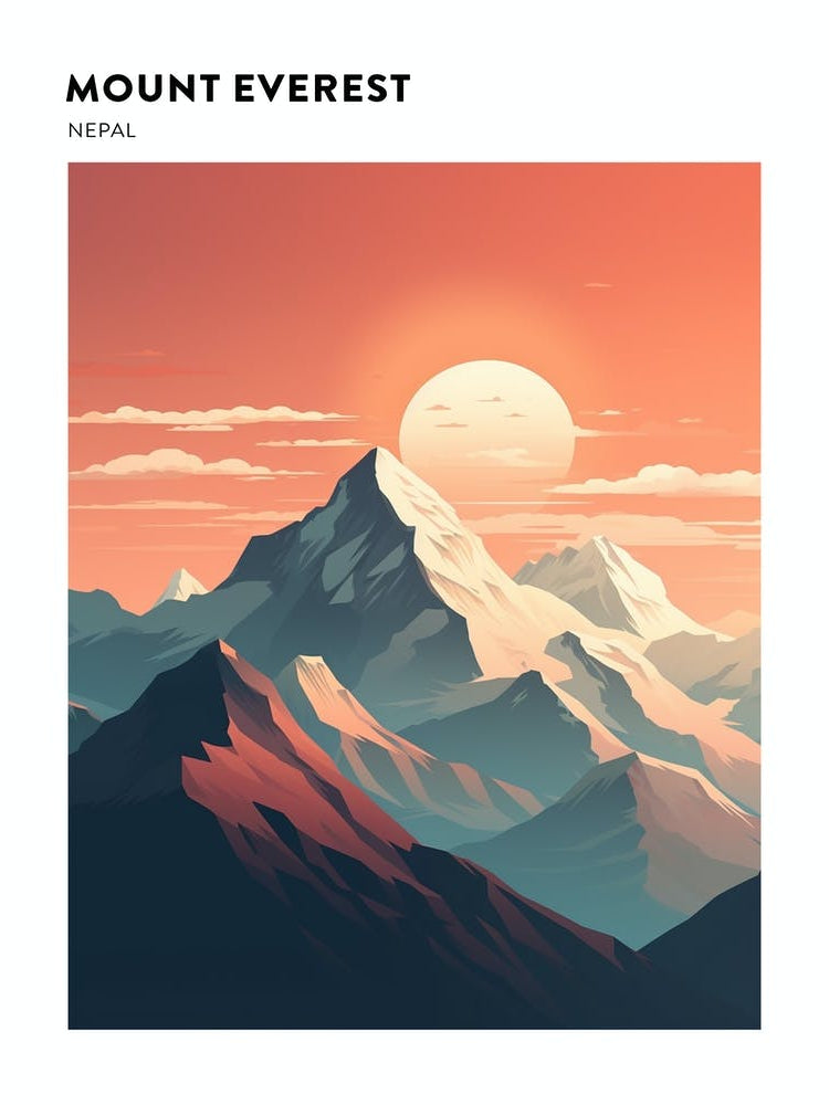 Mount Everest 3 Hiking Trail Landscape Poster