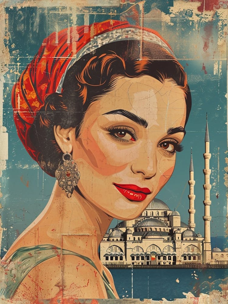 Istanbul Retro Travel Poster  1