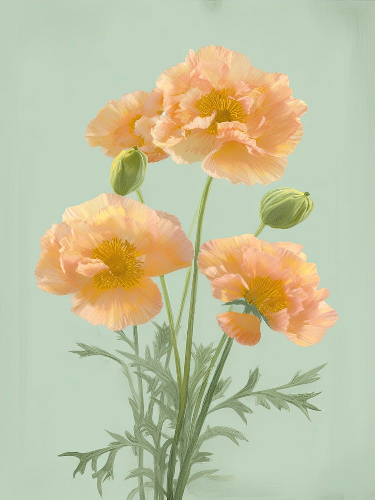 Marigold Flowers Acrylic Painting In Pastel Colours 12