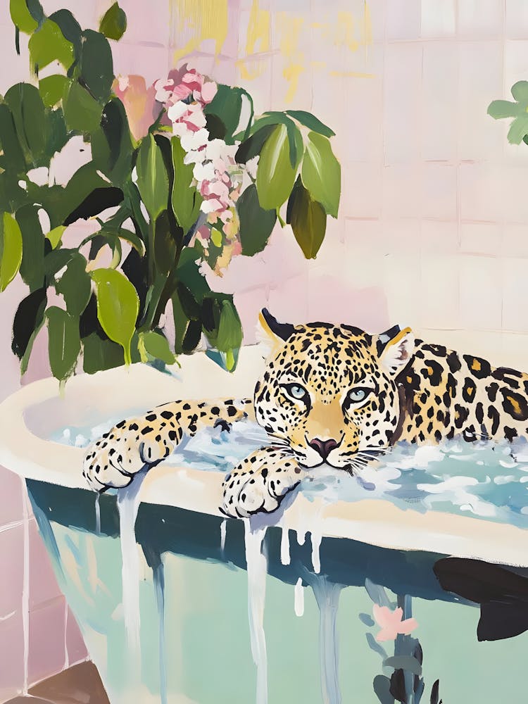 Leopard In The Tub