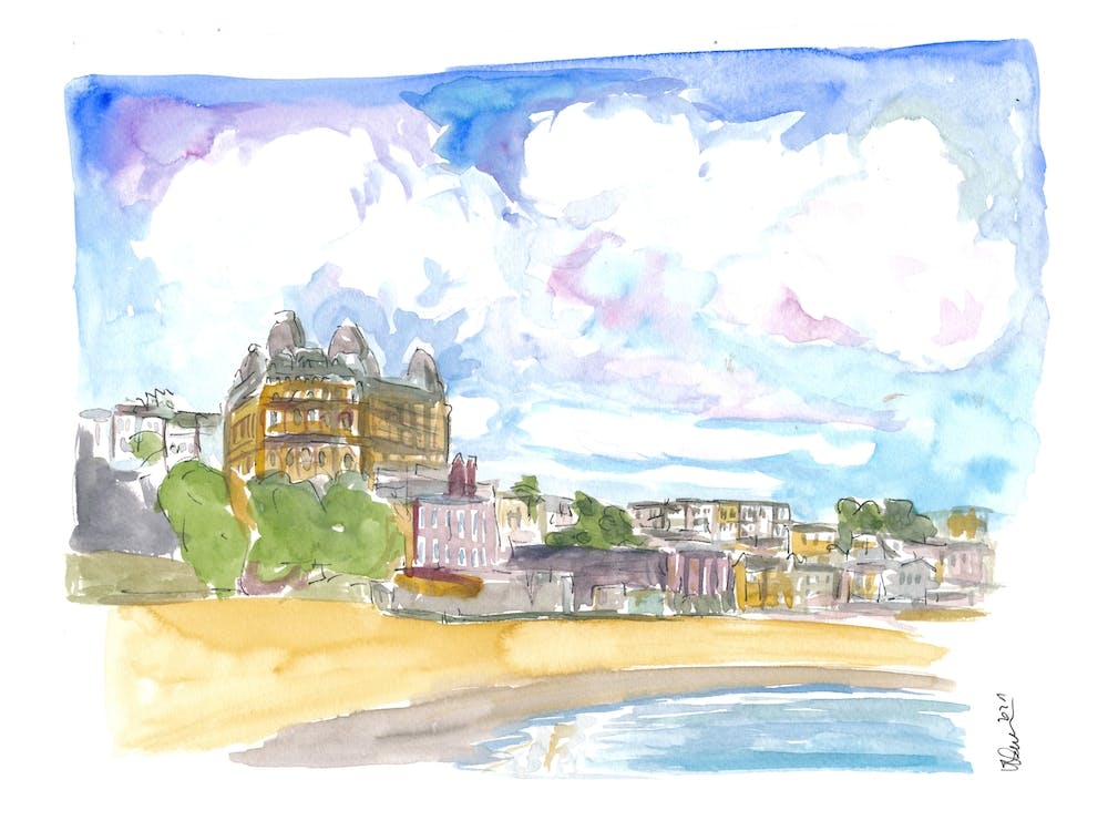 Scarborough North Yorkshire Uk Bay Scene