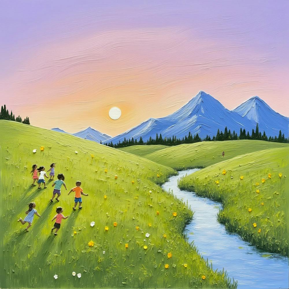 Children In The Meadow 1