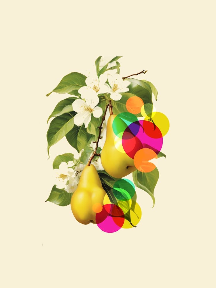 Pears And Flowers