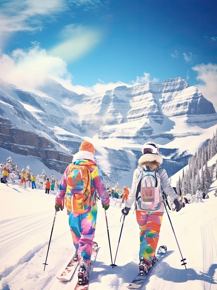 Lake Louise Ski Resort   Alberta Canada, Ski Resort Illustration 0