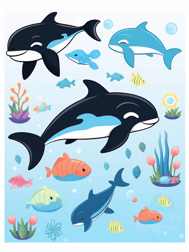 Kids Orca Whale Cartoon 2
