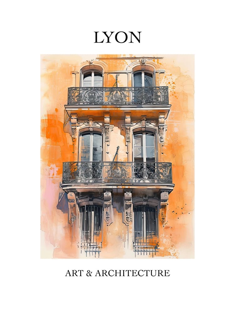 Lyon Travel And Architecture Poster 1