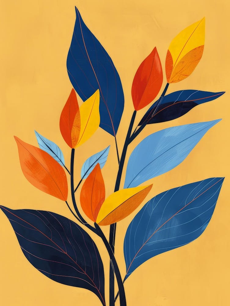 Abstract Leaves Canvas Print 1