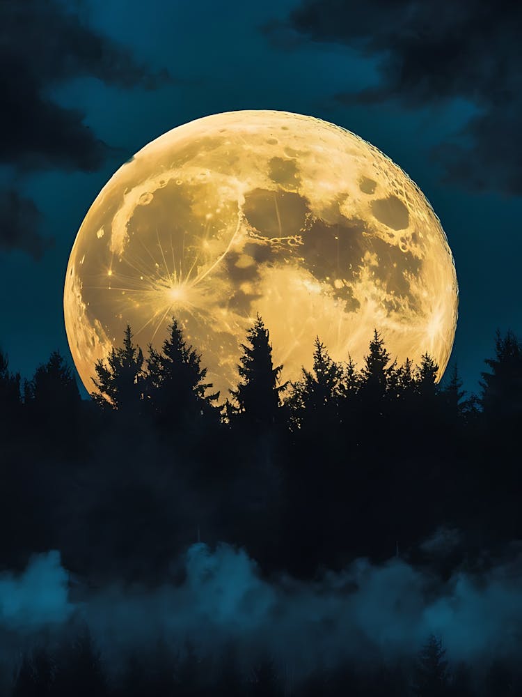 Full Moon In The Forest 1