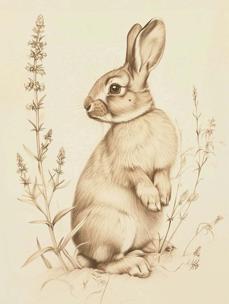 Tan Rabbit Drawing 3