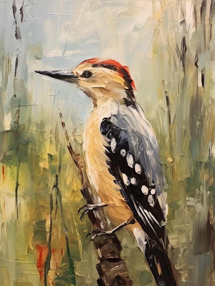 Bird Painting Woodpecker 1