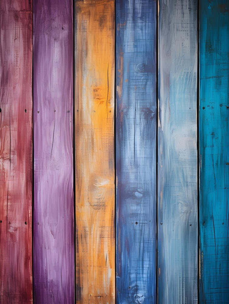 Colorful Painted Wooden Planks