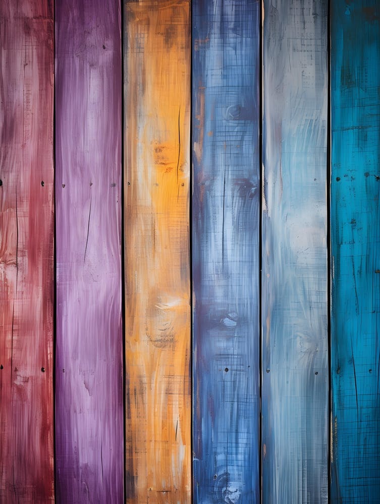 Colorful Painted Wooden Planks