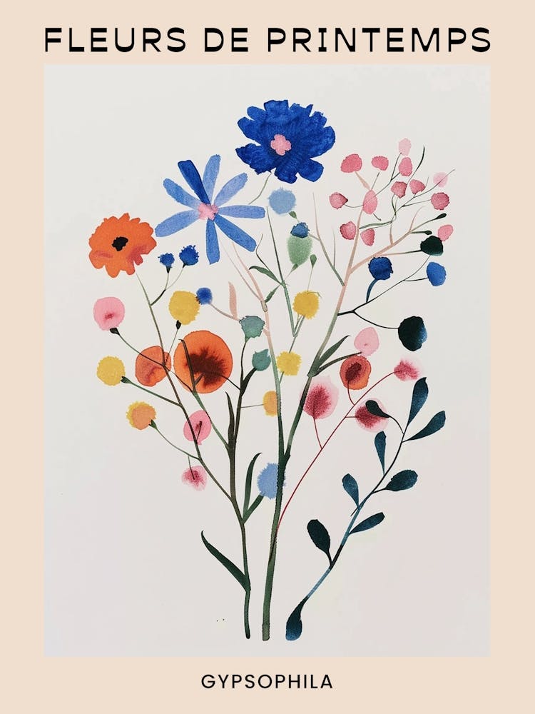 Spring Floral French Poster  Gypsophila 6