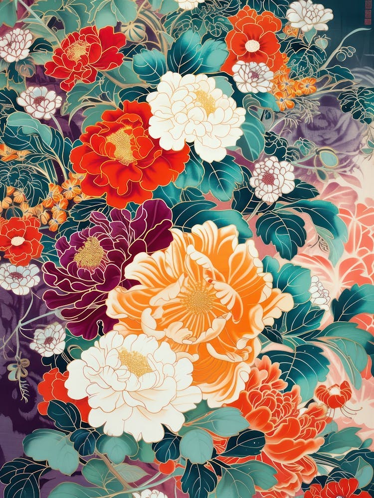 Hokusai  Great Japan Floral Japanese 12