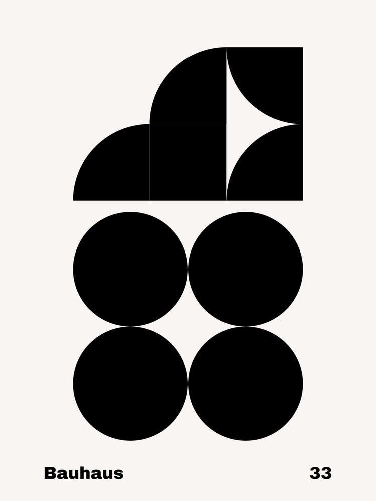 Geometric Bauhaus Poster B&W 33