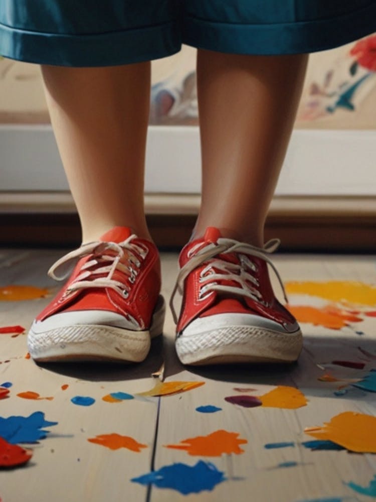 Girl In Red Sneakers 1