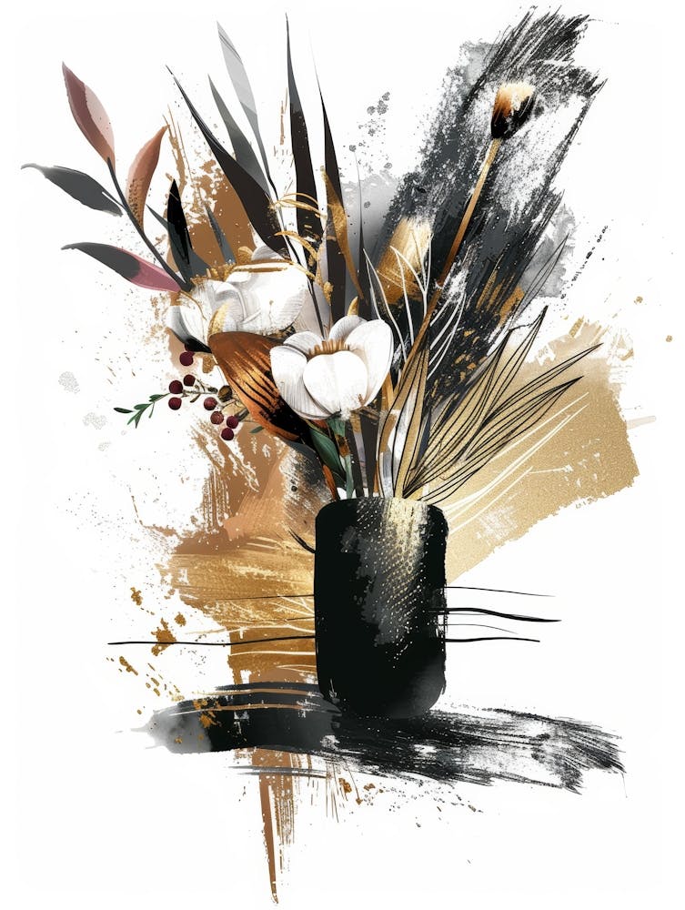 Abstract Flowers In A Vase 4