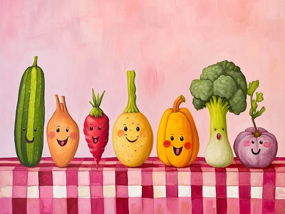 Vegetable Friends Checkerboard 2