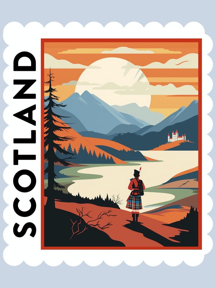 Scotland 2 Travel Stamp Poster