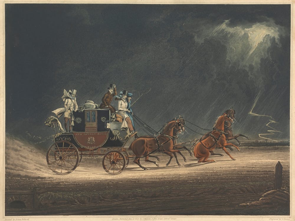 The Mail Coach In A Thunder Storm On Newmarket Heath, James Heath