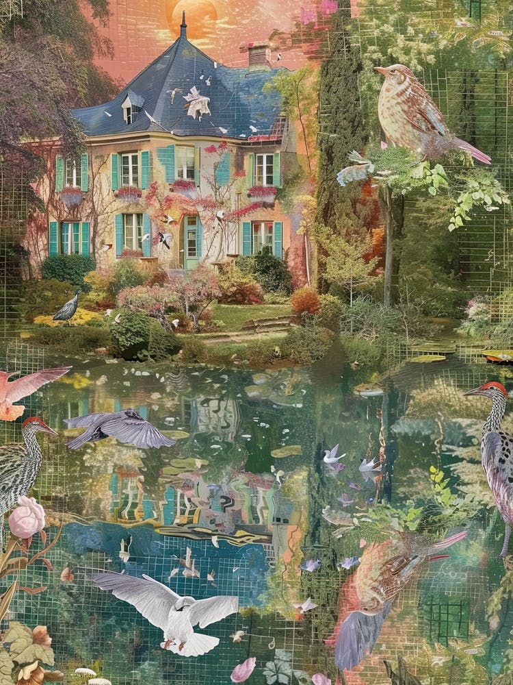 Collage Scrapbook Étang de Conte de Fées 3