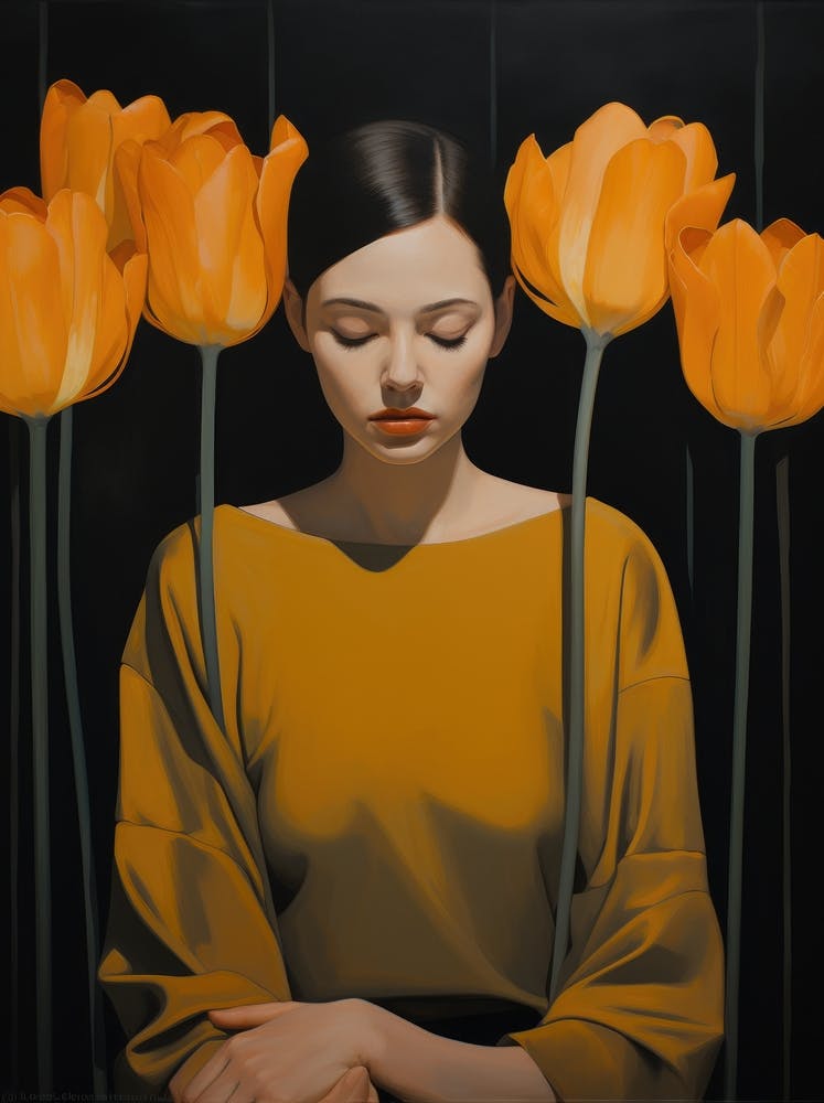 Girl With Tulips