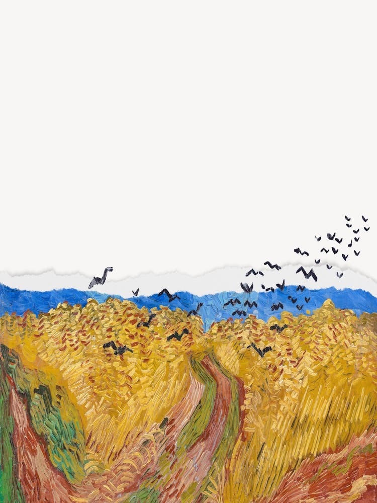 Wheat Field With Birds
