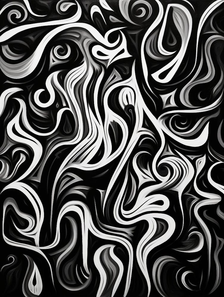 Joy Abstract Black And White 3