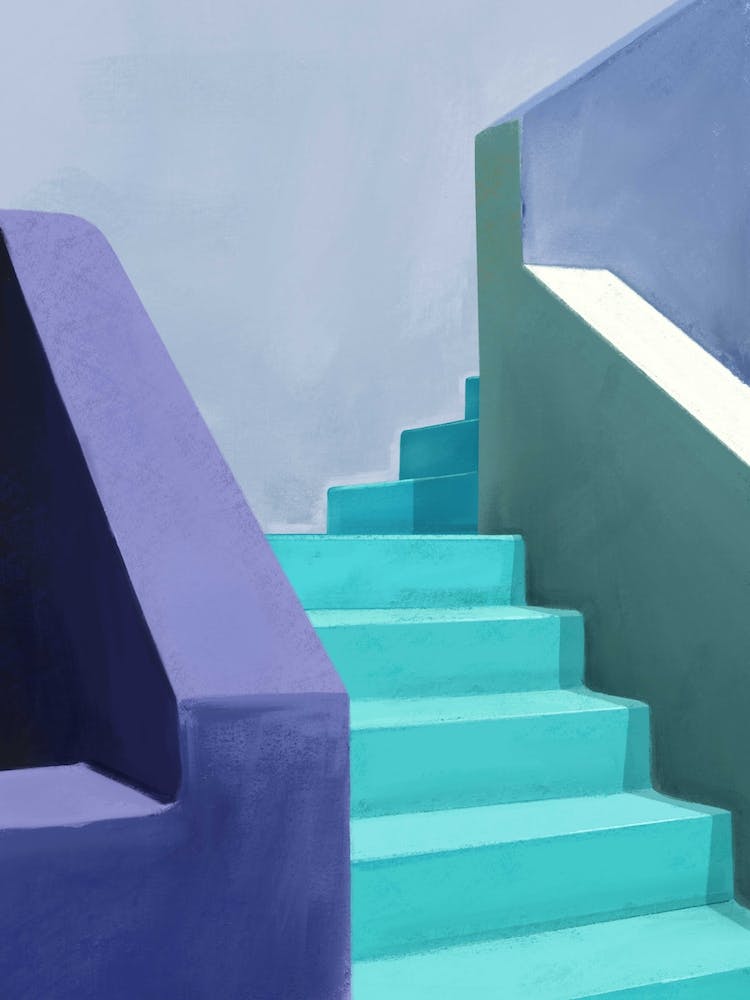 Stairs And Stories Aqua