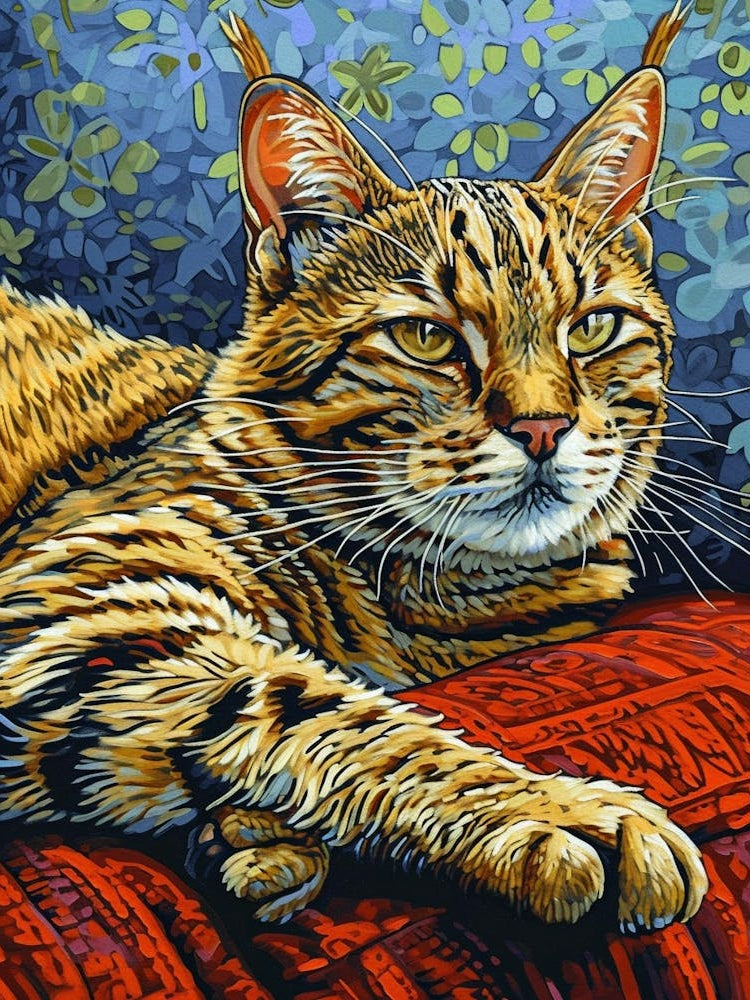 Bengal Cat Relief Illustration 3