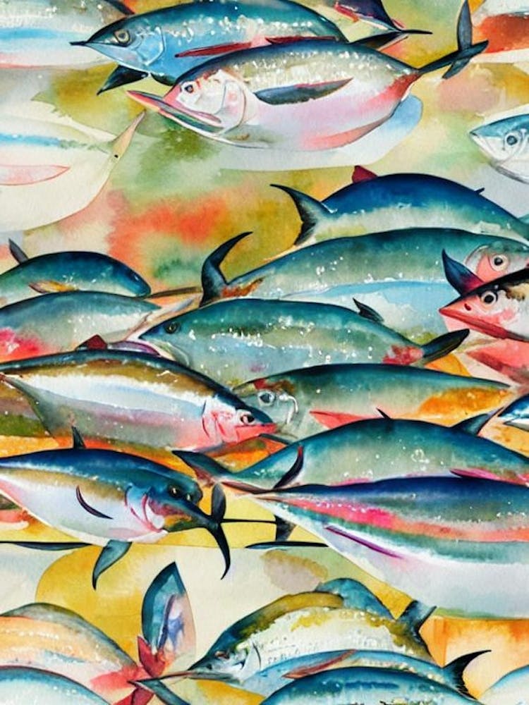 Tuna Vintage Graphic Watercolour