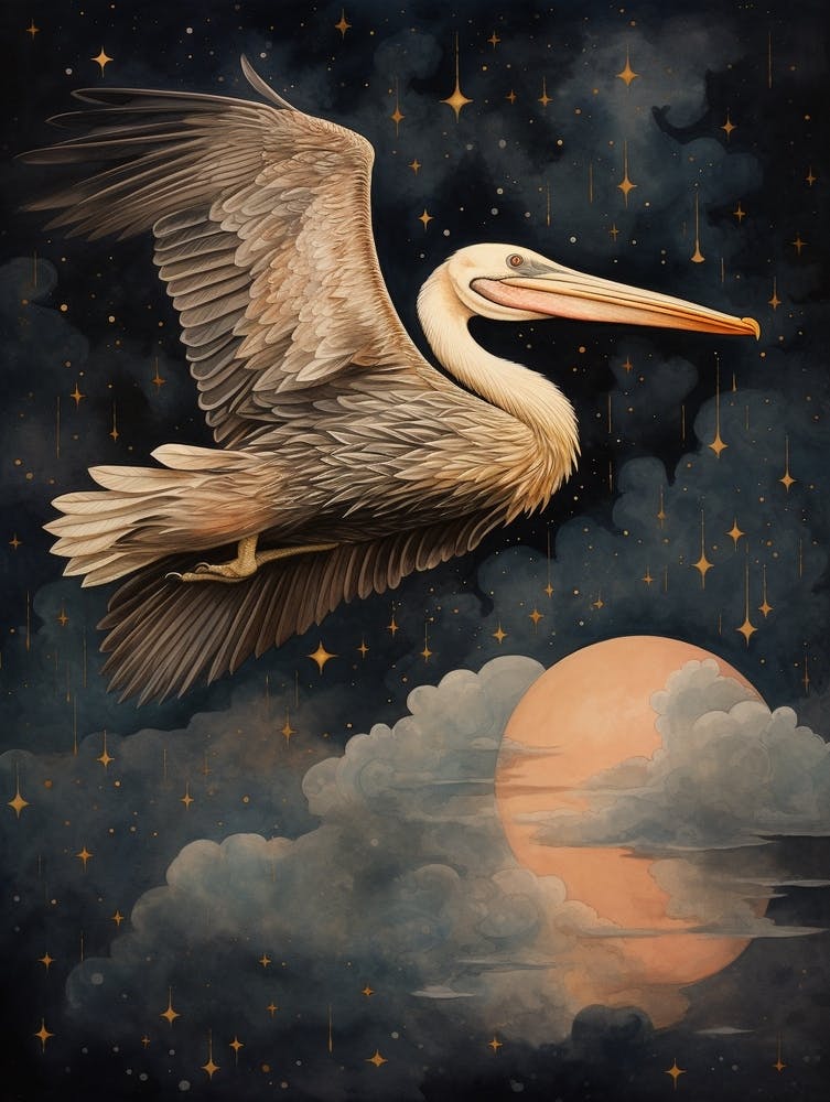 Pelican 2 Gold Detail Painting