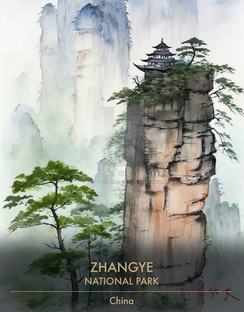 Zhangye National Park China Watercolour 7